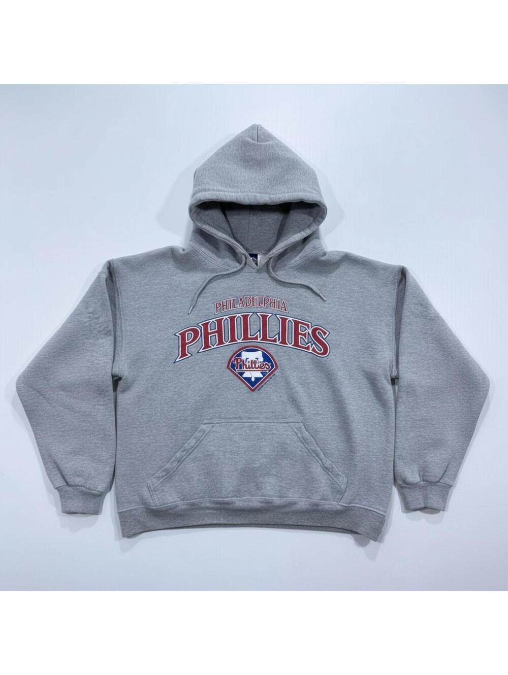 Philadelphia Phillies 2008 MLB Hoodie Mens L Gray Stitches Pullover Sweatshirt